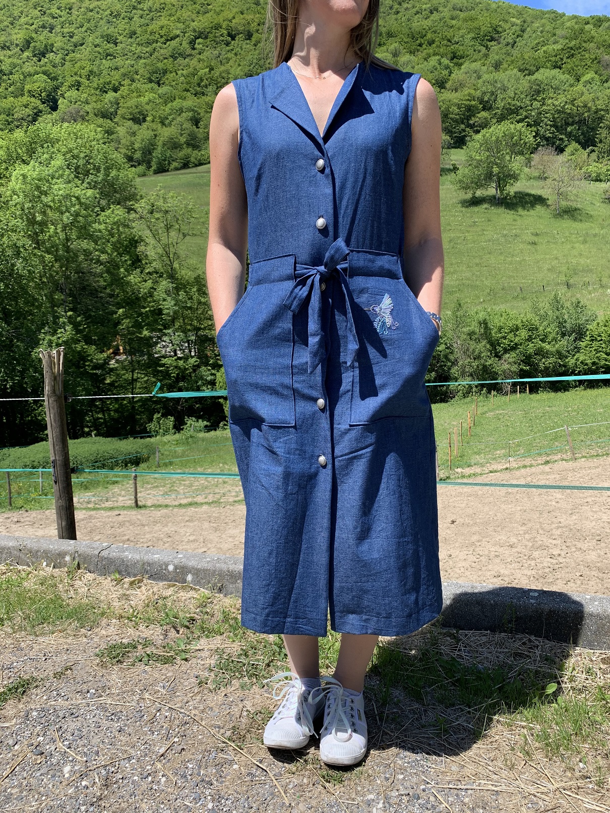 Robe plume bleue – Maison Lou